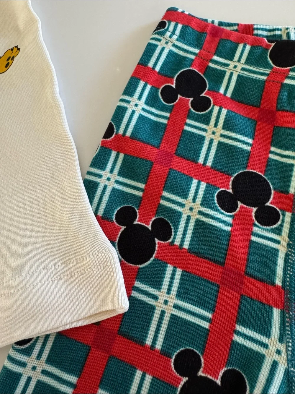Hanna Andersson Disney Mickey Mouse Holiday Plaid Long John Kids’ Pajamas 3T